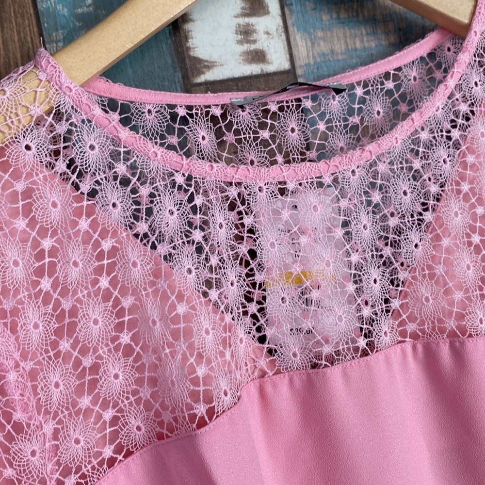 Pink crotchet top baby doll layered dress - Picture 6 of 16
